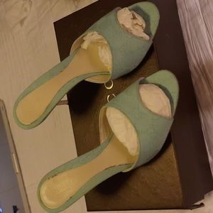 Gucci Signature sky blue slides..worn inside home like brand new..size 38 shoe.